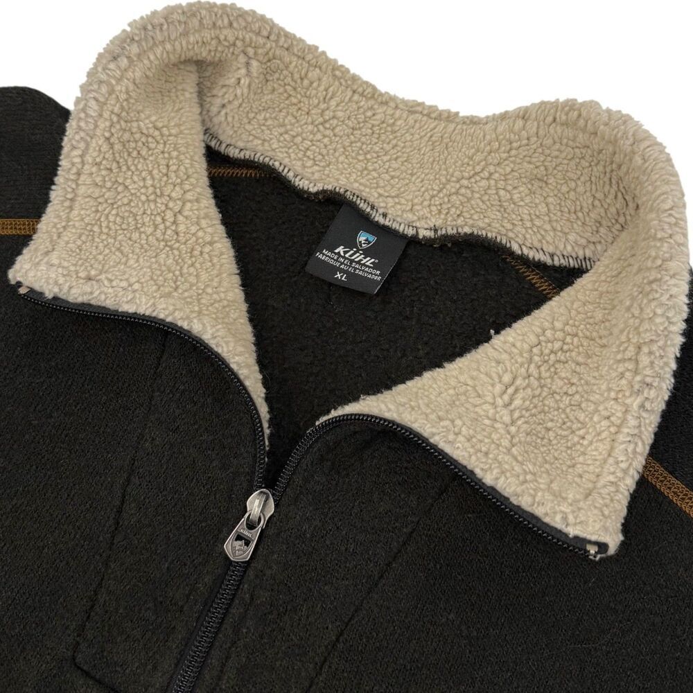 Kuhl Men's EUROPA Quarter Zip Alfpaca Fleece Espresso Brown XL